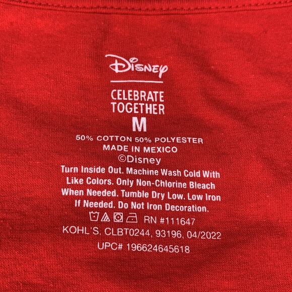 Disney Minnie Mouse Head Graphic T-shirt Short Sleeve Crewneck Red Size S - Picture 7 of 7